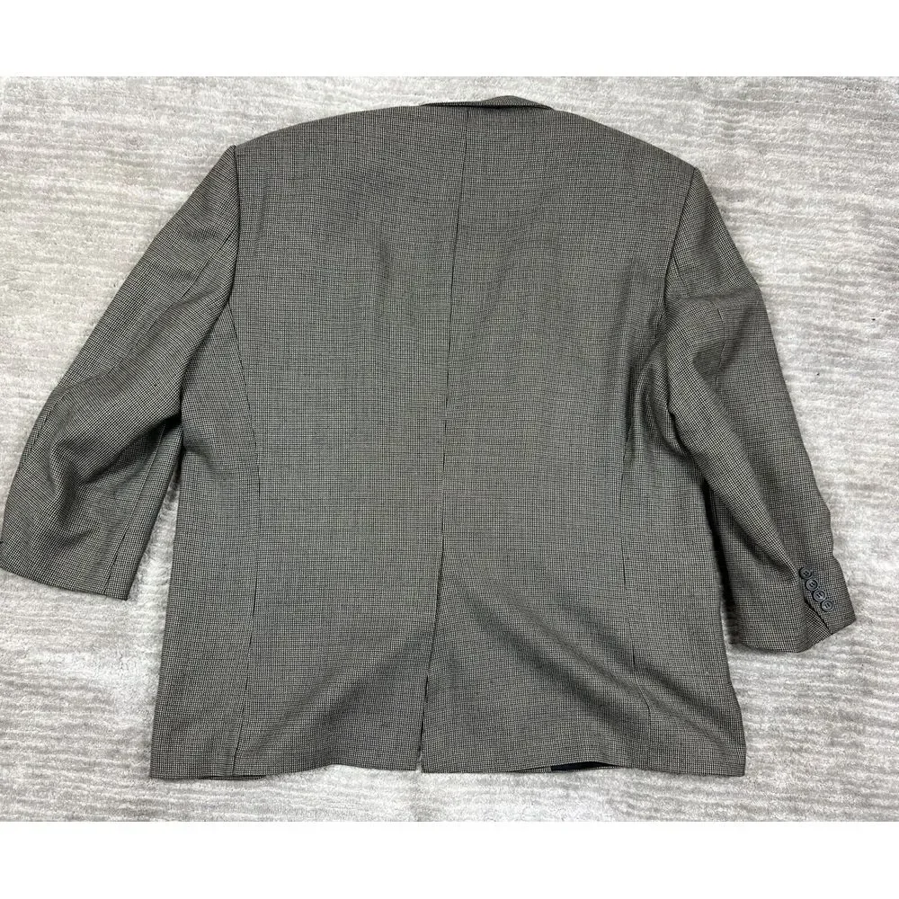 Robert Stock Blazer Mens‎ 48R Gray Polyester Wool Jacket Sport Coat